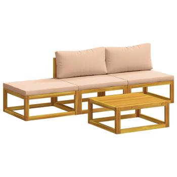 ARDEBO.de - Sofa-Set 4 stk. Natur Massivholz Akazie