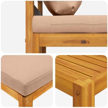 Sofa-Set 4 stk. Natur Massivholz Akazie
