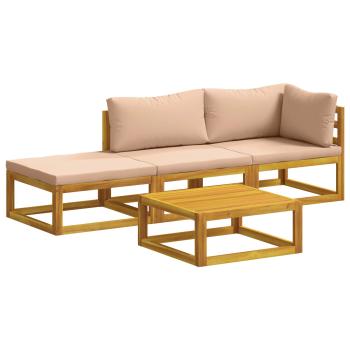 ARDEBO.de - Sofa-Set 4 stk. Natur Massivholz Akazie