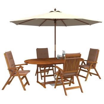 5-teiliges Garten-Esszimmer-Set Natur Massivholz Akazie