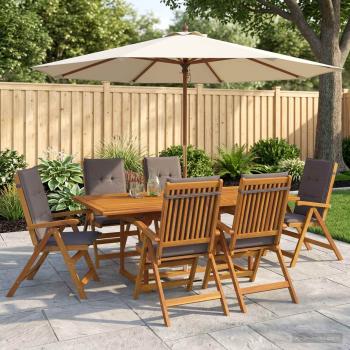 ARDEBO.de - 7-teiliges Garten Essset Natur Massivholz Akazie