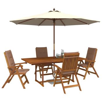 5-teiliges Garten-Esszimmer-Set Natur Massivholz Akazie