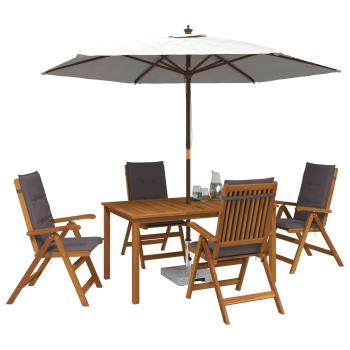 5-teiliges Garten-Esszimmer-Set Natur Massivholz Akazie