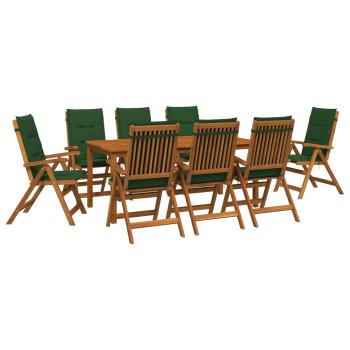 9-teilige Garten-Essgruppe 9 stk. Natur Massivholz Akazie