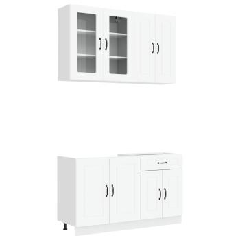 Kücheneinheit KALMAR 4 stk. Weiß Holzwerkstoff