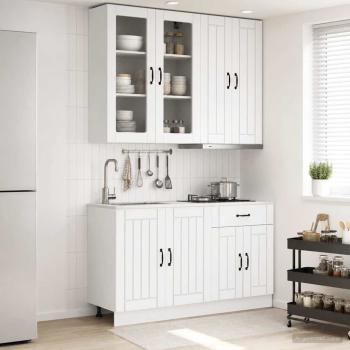 ARDEBO.de - Kücheneinheit LUCCA 4 stk. Weiß Holzwerkstoff