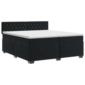 Boxspringbett mit Matratze Schwarz 200 x 200 cm Samt