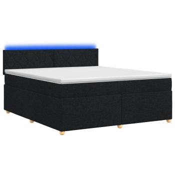 Boxspringbett mit Matratze Schwarz 160 x 200 cm Stoff