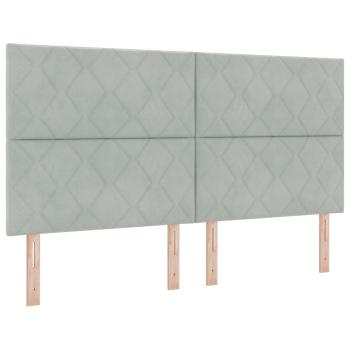 Boxspringbett mit Matratze Hellgrau 180 x 200 cm Samt