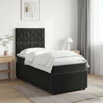 ARDEBO.de - Boxspringbett mit Matratze Schwarz 90 x 200 cm Samt