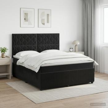 ARDEBO.de - Boxspringbett mit Matratze Schwarz 180 x 200 cm Samt