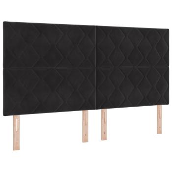 Boxspringbett mit Matratze Schwarz 180 x 200 cm Samt