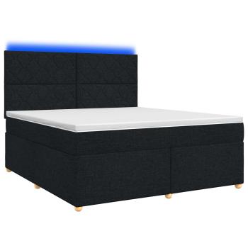 Boxspringbett mit Matratze Schwarz 160 x 200 cm Stoff