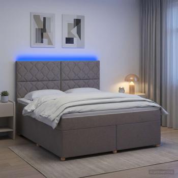 ARDEBO.de - Boxspringbett mit Matratze Taupe 180 x 200 cm Stoff