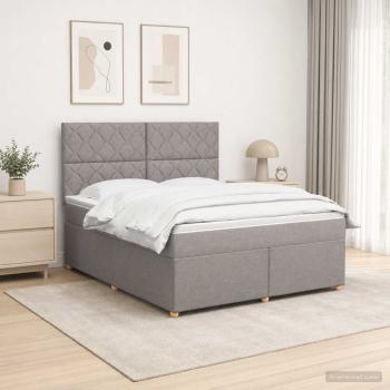 Boxspringbett mit Matratze Taupe 180 x 200 cm Stoff