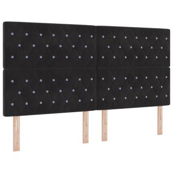 Ottoman Bett mit Matratze Schwarz 180 x 200 cm Samt
