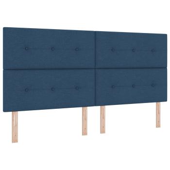 Ottoman-Bett mit Matratze und LED Blau 200 x 200 cm Stoff
