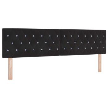 LED-Speicherbett mit Matratze Schwarz 180 x 200 cm Samt