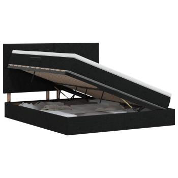 Aufbewahrungsbett mit Matratze Schwarz 160 x 200 cm Stoff