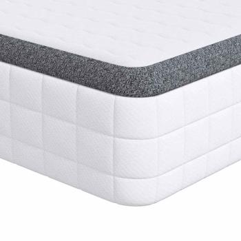 Matratze Mittelweich 90 x 190 cm Weiß und Grau