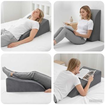 ARDEBO.de - Beinkissen 68 x 41 x 24 cm PU-Schaum Grau