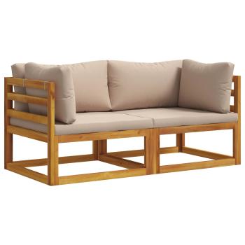 ARDEBO.de - 2 stk. Ecksofa mit Kissen 100 % Polyester Solid-Acacia Natur