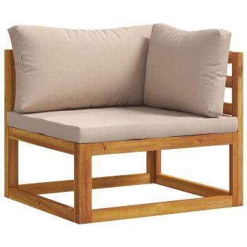2 stk. Ecksofa mit Kissen 100 % Polyester Solid-Acacia Natur