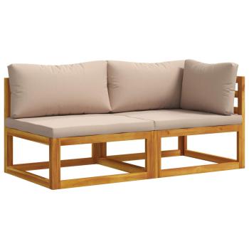 Modulares Sofa-Set mit Kissen 2 stk. 2-Sitzer Massivholz Akazie
