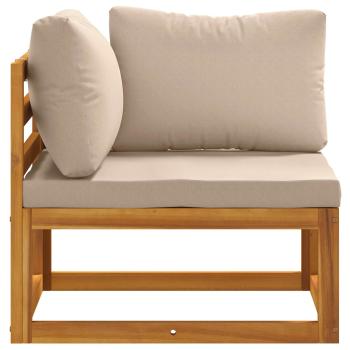 Ecksofa mit Kissen Massivholz Akazie Natur