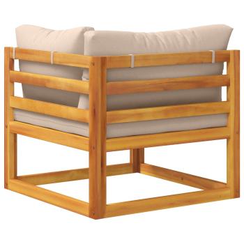 Ecksofa mit Kissen Massivholz Akazie Natur