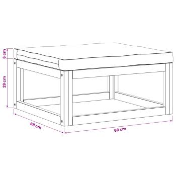 Modulares Fußteil mit Kissen Massivholz Akazie Natur