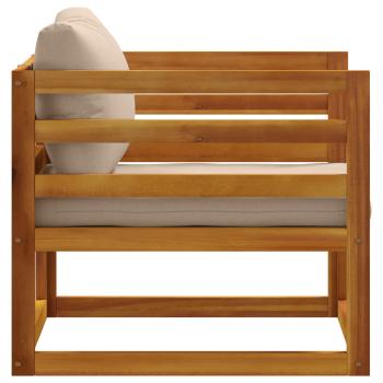 Ecksofa mit Kissen 100 % Polyester Solid-Acacia Natur