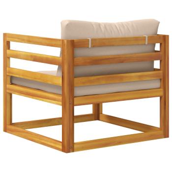 Ecksofa mit Kissen 100 % Polyester Solid-Acacia Natur