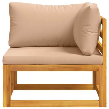 Ecksofa mit Kissen Massivholz Akazie Natur