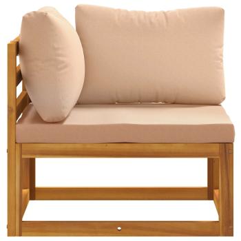 Ecksofa mit Kissen Massivholz Akazie Natur