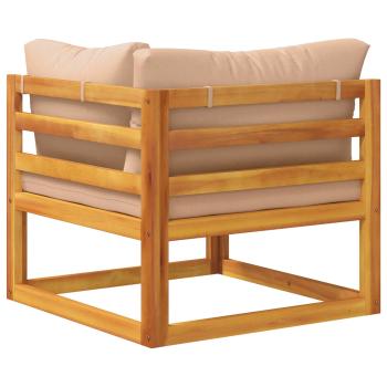 Ecksofa mit Kissen Massivholz Akazie Natur