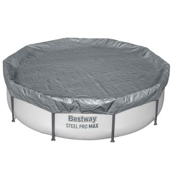Bestway Poolabdeckung Ø3,05 m Rund Polyester Grau