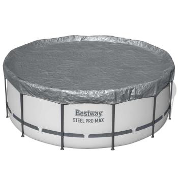 Bestway Poolabdeckung Ø3,66 m Rund Polyester Grau