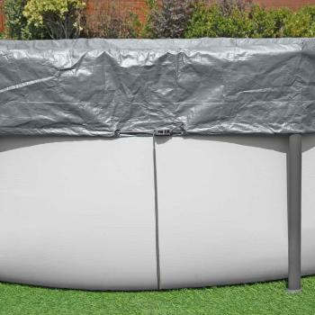 Bestway Poolabdeckung Ø3,66 m Rund Polyester Grau