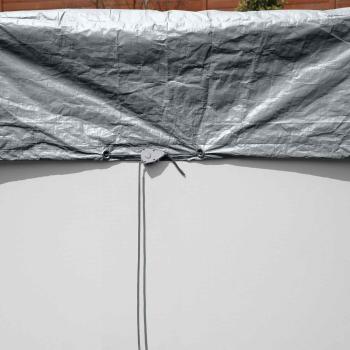 Bestway Poolabdeckung Ø4,27 m Rund Polyester Grau