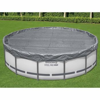 ARDEBO.de - Bestway Poolabdeckung Ø4,57 m Rund Polyester Grau