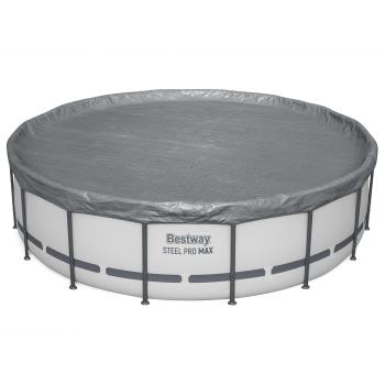 ARDEBO.de - Bestway Poolabdeckung Ø4,88 m Rund Polyester Grau