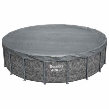 ARDEBO.de - Bestway Poolabdeckung Ø5,49 m Rund Polyester Grau