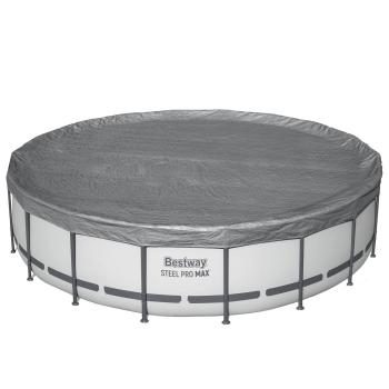 Bestway Poolabdeckung Ø5,49 m Rund Polyester Grau