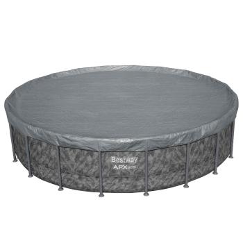 Bestway Poolabdeckung Ø6,1 m Rund Polyester Grau