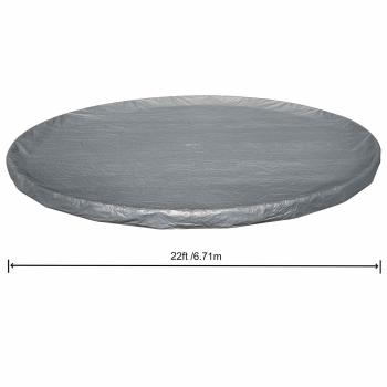 Bestway Poolabdeckung Ø6,71 m Rund Polyester Grau