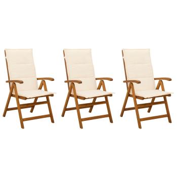 Liegest?hle f?r den Garten 3 stk. Natur Massivholz Akazie