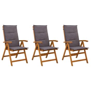 Liegest?hle f?r den Garten 3 stk. Natur Massivholz Akazie