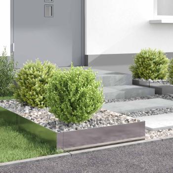 ARDEBO.de - Raseneinfassung 4 stk. 60 x 60 x 20 cm Stahl Silber
