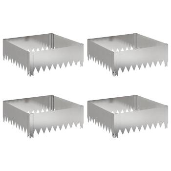 Raseneinfassung 4 stk. 60 x 60 x 20 cm Stahl Silber
